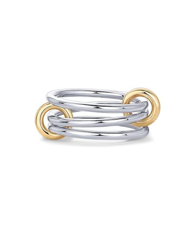 PAVOI Rhodium Plated Two Tone Eternity Statement Ring for Women | Mixed Metals Interlocking Band | Size 5 | Amazon (US)