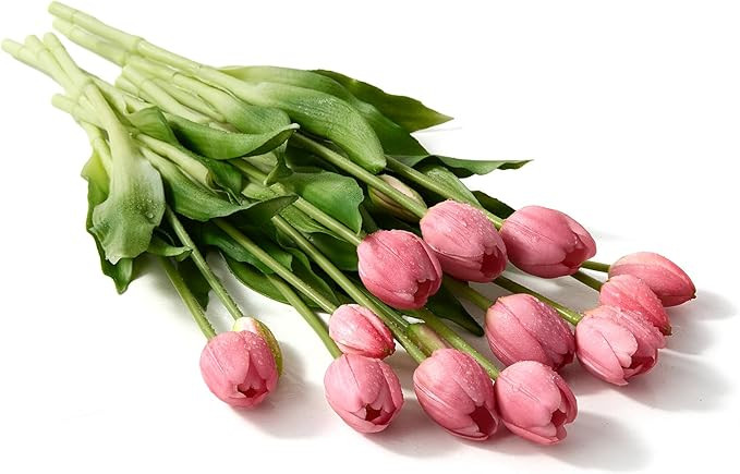 15Pcs Fake Tulips Artificial Flowers Real Touch Latex Bouquet Faux Tulips for Centerpiece Arrange... | Amazon (US)