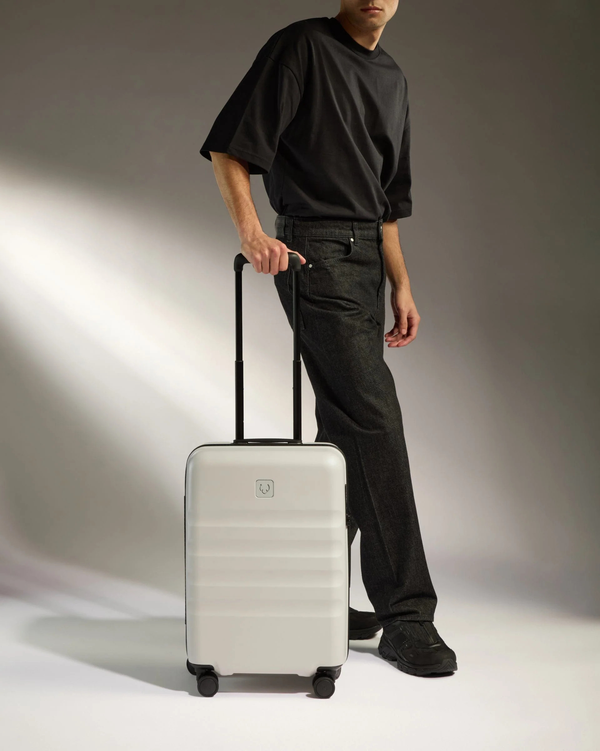Large Cabin Suitcase in Taupe - Icon Stripe | Lightweight & Hard Shell Suitcase | Antler UK