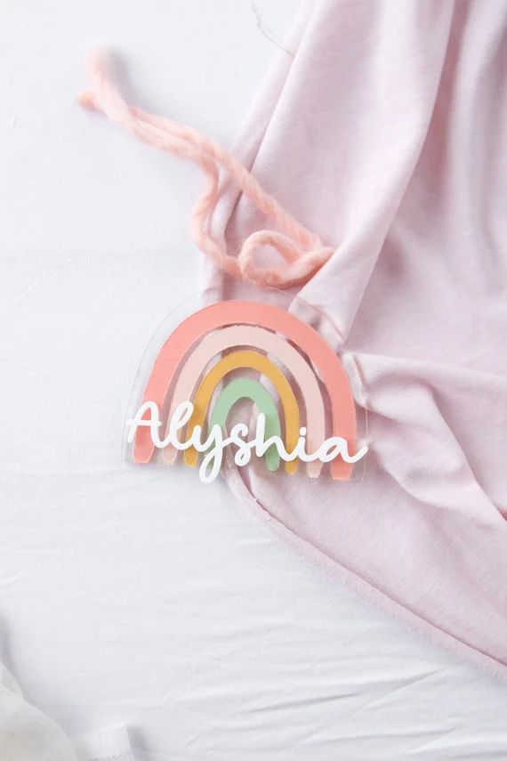 rainbow st patrick's day personalized boho nursery custom personalized gift tag | Etsy (US)