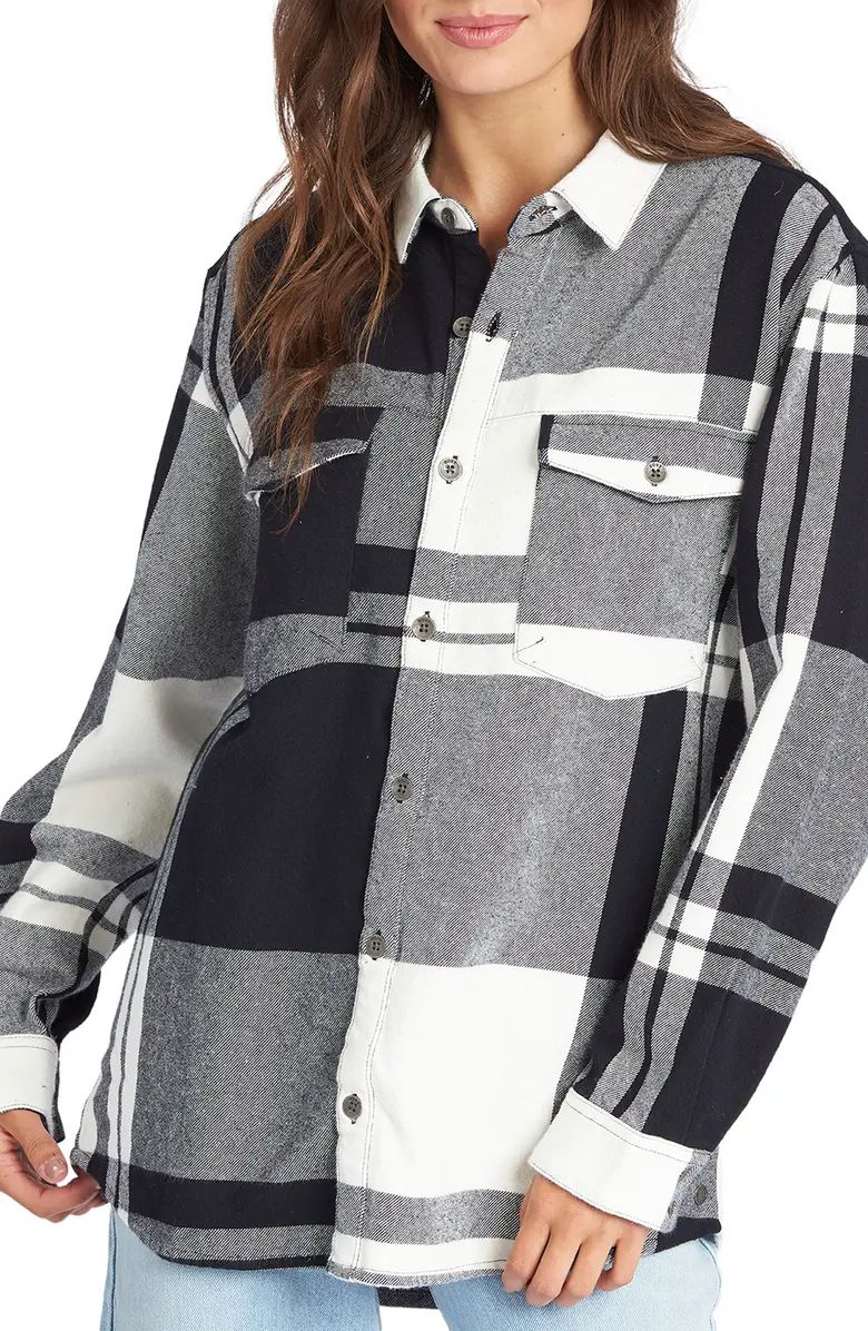 Roxy Let It Go Relaxed Fit Cotton Flannel Shirt | Nordstrom | Nordstrom