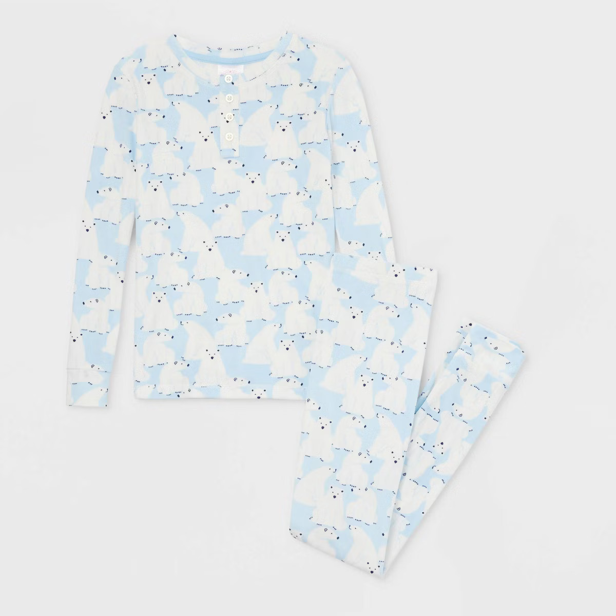 Kids' Polar Bear Print Microfleece Holiday Matching Family Pajama Set - Wondershop™ Blue | Target