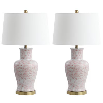 Set of 2 Calli Table Lamps Pink/White (Includes LED Light Bulb) - Safavieh | Target