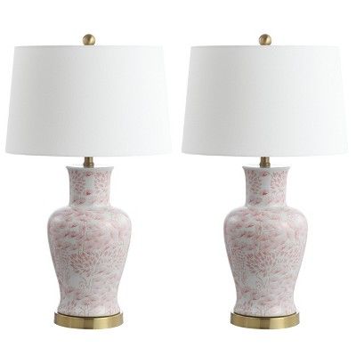 Set of 2 Calli Table Lamps Pink/White (Includes LED Light Bulb) - Safavieh | Target