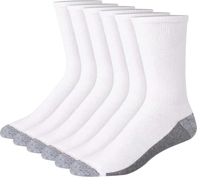 Hanes Men's Max Cushioned Crew Socks, Moisture-Wicking with Odor Control, Multipack | Amazon (US)
