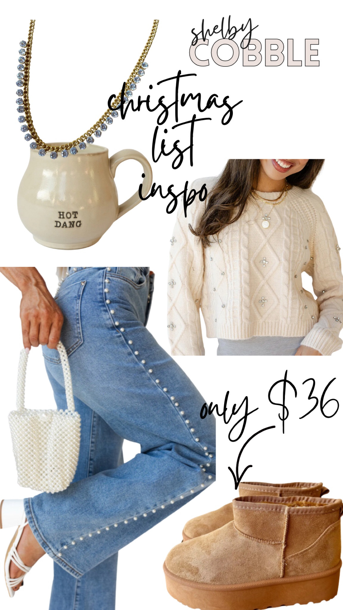 Christmas lift inspo 

Pearl jeans, gem sweater, platform ugg inspired boots, coffee mug 

#LTKSeasonal #LTKHolidaySale #LTKGiftGuide