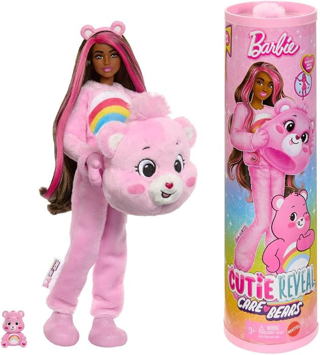 Barbie Cutie Reveal Care Bears Series Doll & Accessories Set with Cheer Bear Plush Costume & 10 S... | Amazon (CA)
