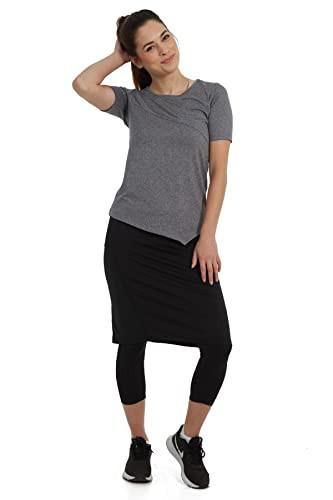 Snoga Athletics- Women's Sport Snoga 21in Modest Midi Pencil Skirt w/Leggings & 2 Pockets for Exercise and Swimming, Black,2X | Amazon (US)