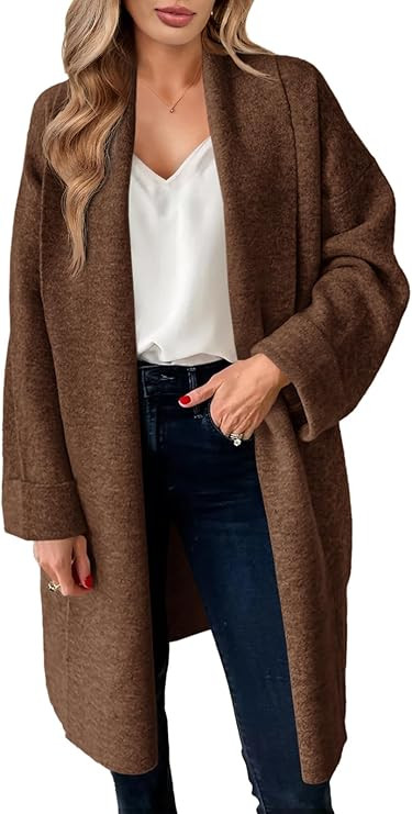 Saodimallsu Womens Long Cardigan Sweaters Chunky Open Front Oversized Slouchy Knit Fall Trendy Co... | Amazon (US)