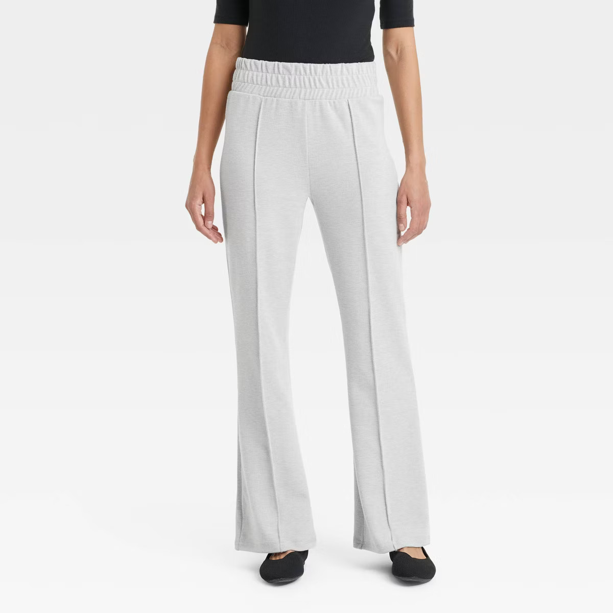 Women's Cozy Wide Leg Flare Pants with Front Seam and Smocked Waistband - A New Day™ | Target