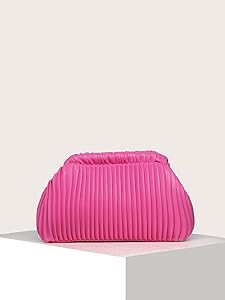 Verdusa Women's Ruched Clutch Handbags PU Leather Evening Bag Mini Purse | Amazon (US)