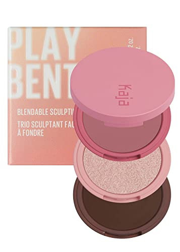 KAJA 3 Colors Palette - Play Bento_Dolce Cappuccino | Powder Blusher, Highlighter, Cream Bronzer, Creamy Application, with Mango Seed Butter, Powdery Finish, Lightweight Formula, Neutral | Amazon (US)
