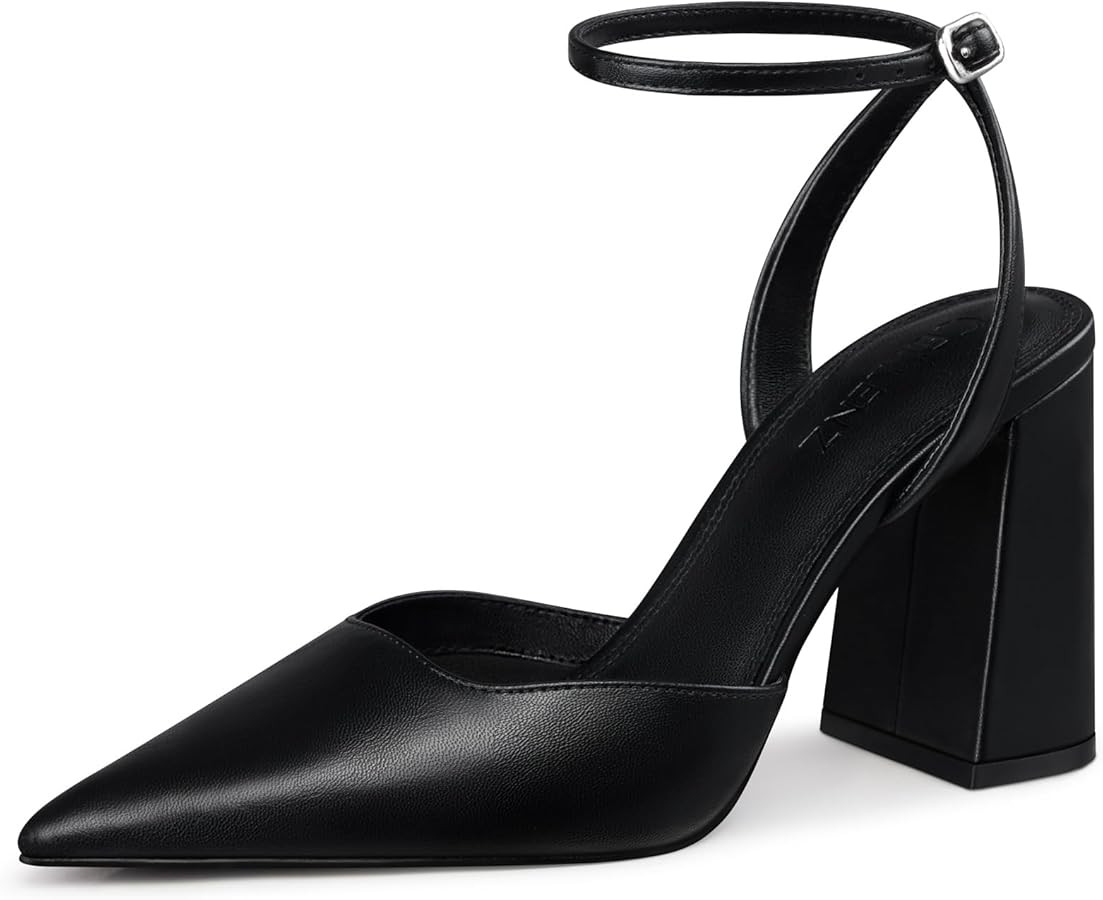 Women Chunky Heel Pumps: 3.9 Inch High Sexy Heels, Comfortable Formal Homecoming Party Dance Dres... | Amazon (US)