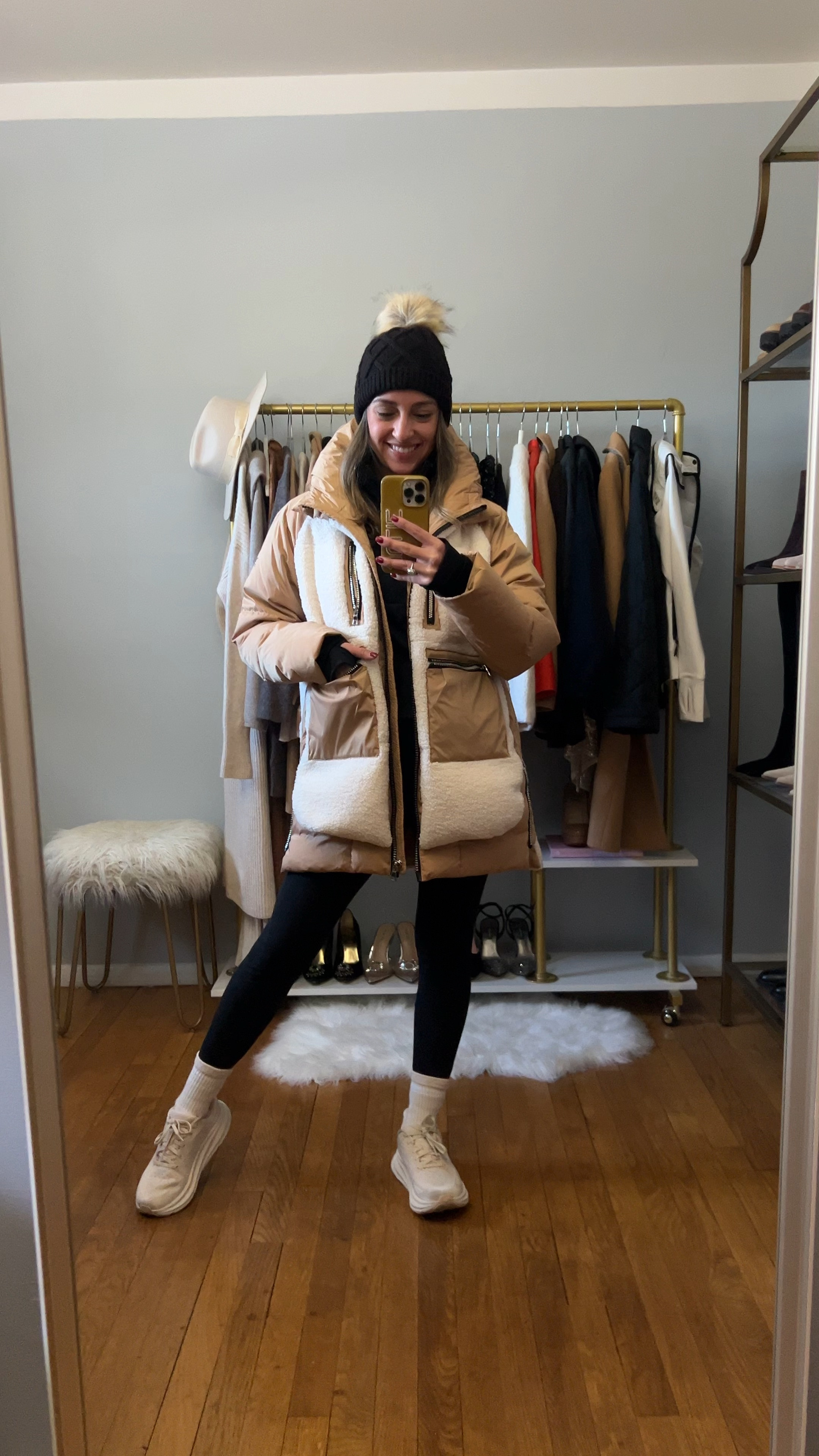 COLD GIRL WALK OUTFIT. 

Amazon best seller coat! love the color and teddy sherpa front.  So perfect for goin on walks during the winter / cold days. 

I’m wearing xs for reference in coat and size small in my under armour top and leggings. This is their heat gear  

#LTKfitness #LTKSeasonal #LTKshoecrush