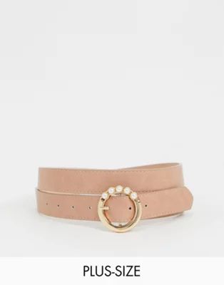 Glamorous Curve waist and hip jeans belt with buckle detail in pink | ASOS (Global)