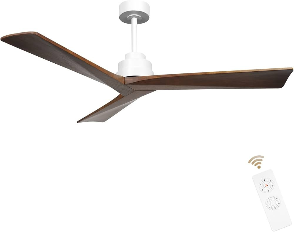 KAPOEFAN 52'' Wood Ceiling Fan No Light with Remote, Modern Outdoor Ceiling Fan Without Light for... | Amazon (US)