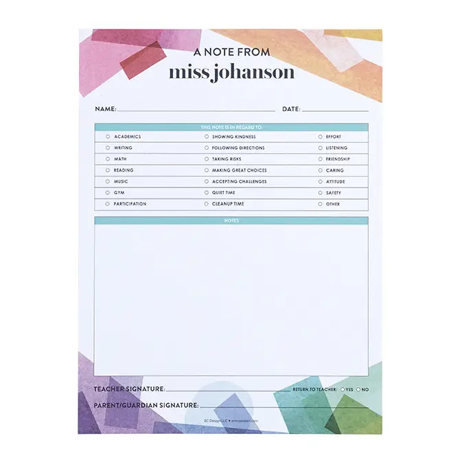Note from the Teacher Notepad | Erin Condren | Erin Condren