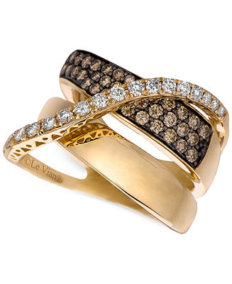Chocolatier® Gladiator® Diamond Crossover Ring (1-1/5 ct. t.w.) in 14k Gold | Macys (US)