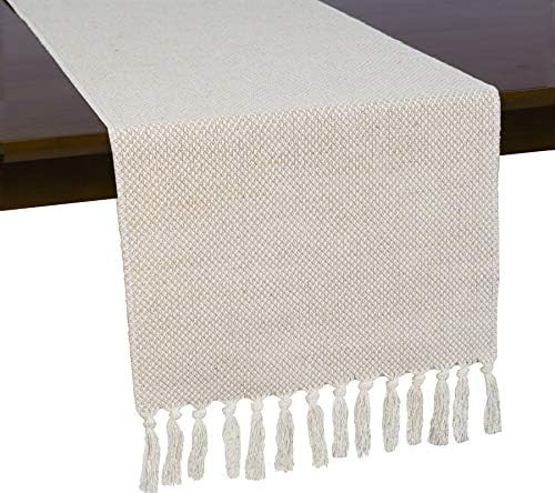 Wracra Braided Cotton Linen Table Runner 13 x 72 inch Farmhouse Burlap Table Runner, Jute Rustic ... | Amazon (CA)