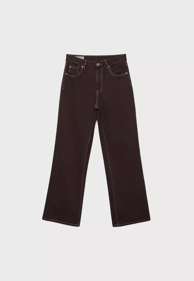 D92 Straight Wide Jeans - Women's Petite & Tall | Stradivarius United Kingdom | Stradivarius (UK)