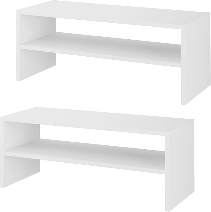 Whitmor Stackable 28" Extra Wide 2-Shelf Storage Organizer, Stackable Wood Combination Shoe Organ... | Amazon (US)