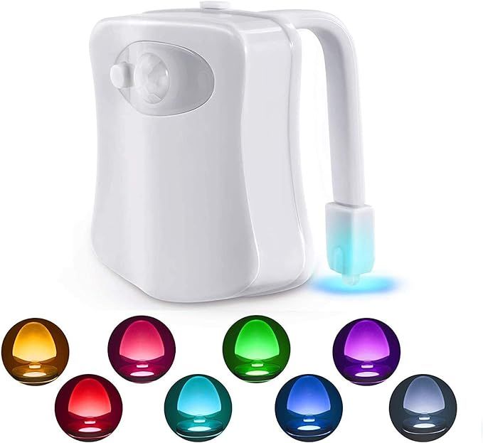 Toilet Night Light, Motion Sensor LED Night Lights,Two Modes with 8 Colors Changing Toilet Bowl N... | Amazon (US)