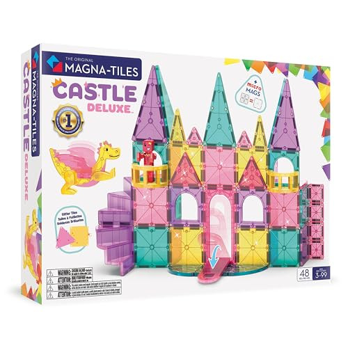 MAGNA-TILES Castle DLX 48-Piece Magnetic Construction Set, The Original Magnetic Building Brand | Amazon (US)