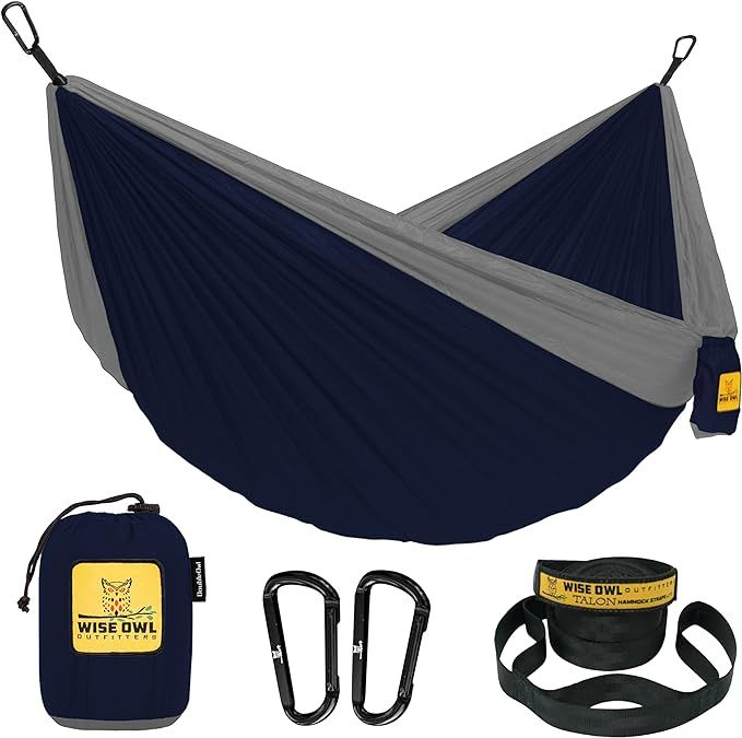 Wise Owl Outfitters Camping Hammock - Camping Essentials, Portable Hammock w/Tree Straps, Single ... | Amazon (US)