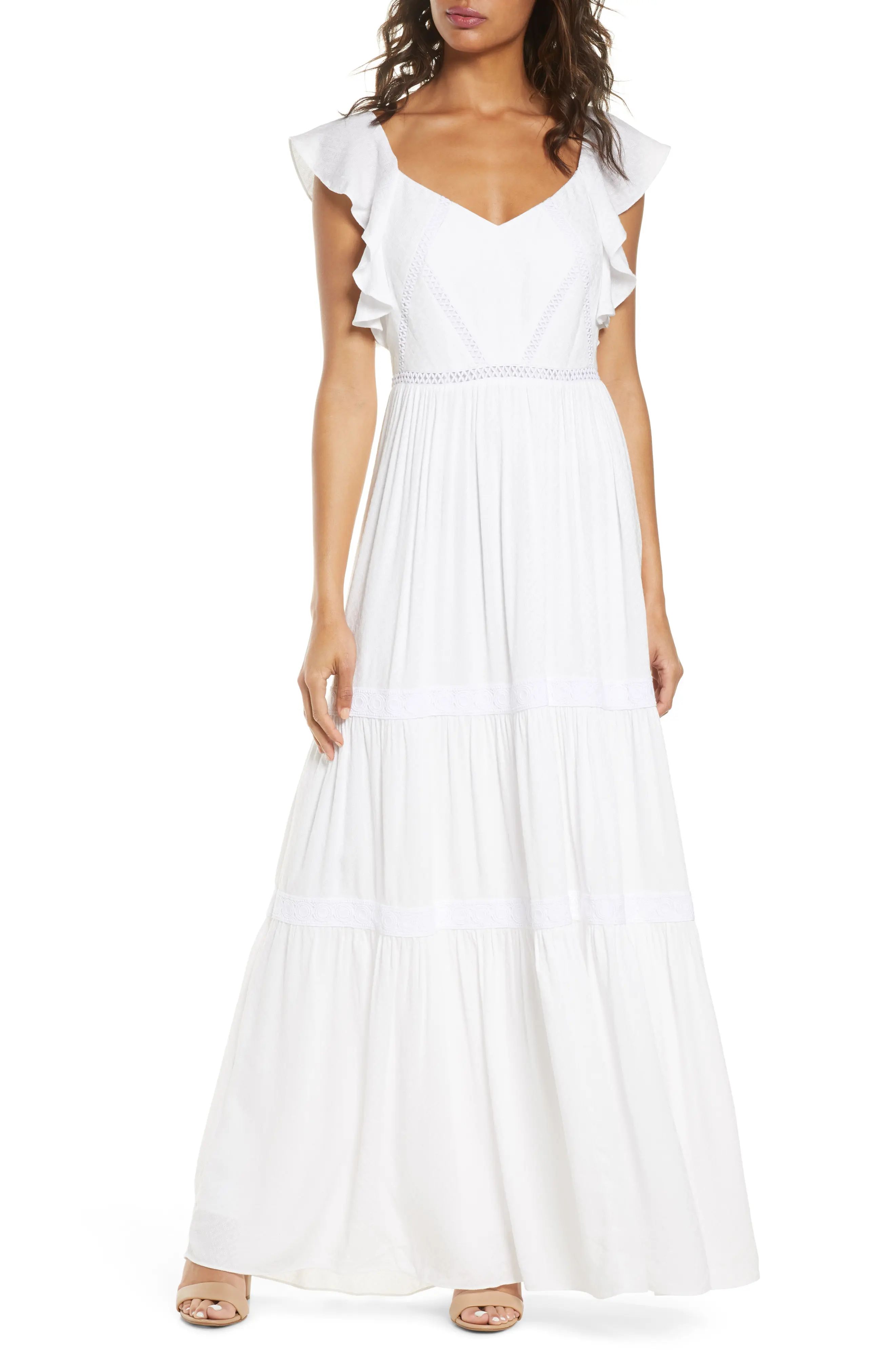 Women's Lilly Pulitzer Ivie Maxi Dress, Size 2 - White | Nordstrom