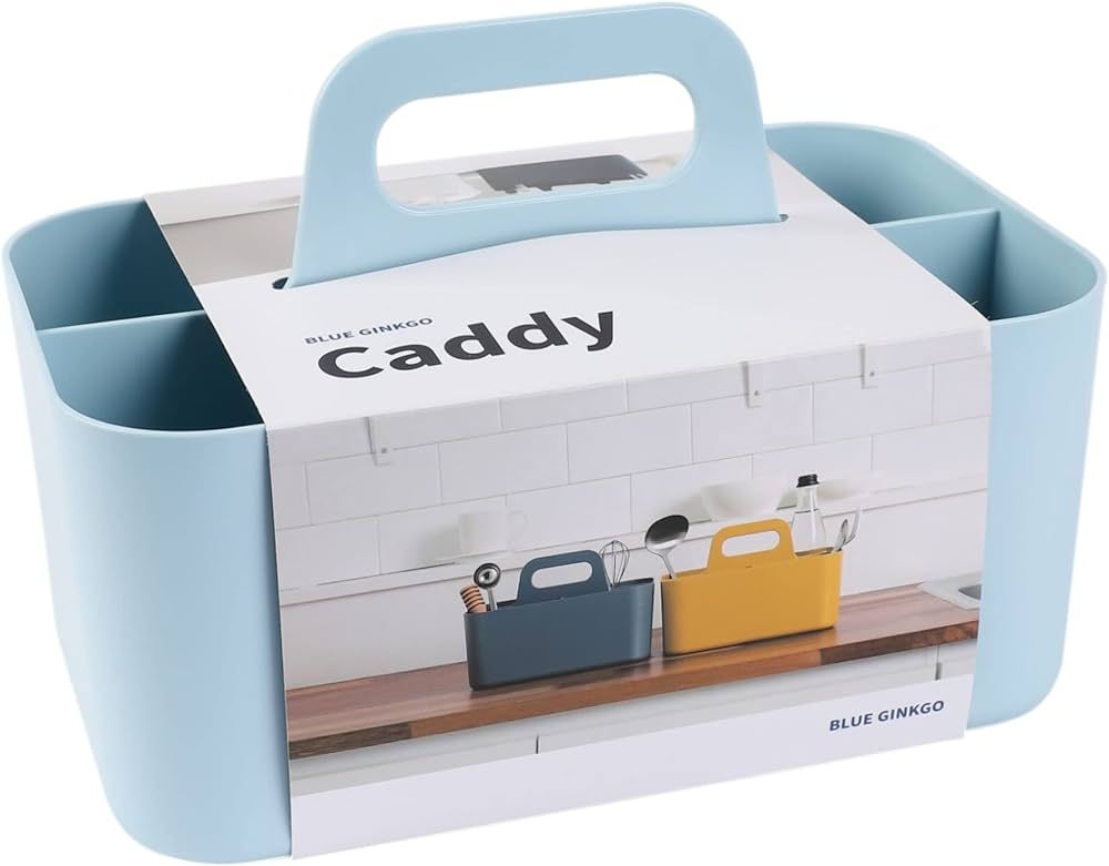 BLUE GINKGO Multipurpose Caddy Organizer - Stackable Plastic Caddy with Handle | Desk, Makeup, Do... | Amazon (US)