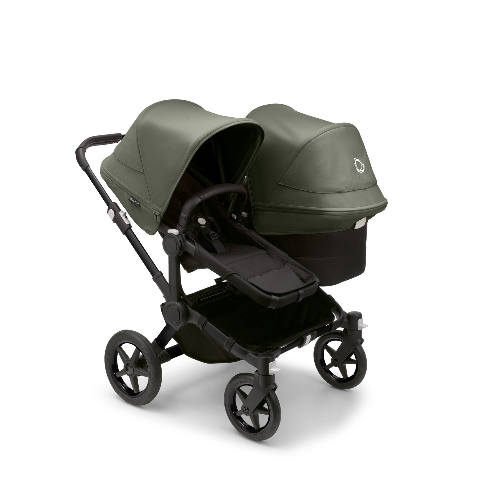 Poussette naissance et 2e âge Bugaboo Donkey 5 Duo Capote vert forêt, habillages nuit noire, ch... | Bugaboo (FR)