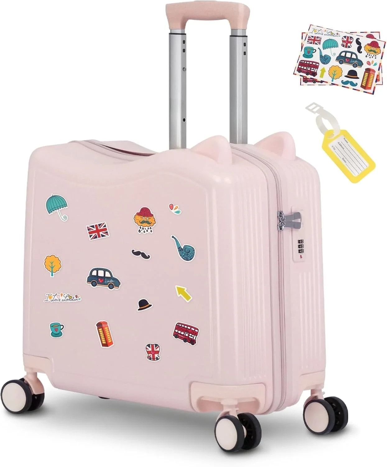 Advwin 20" Ride on Hardshell Suitcase with Spinner Wheels for Kids, Lightweight Carry on Hardside... | Walmart (US)