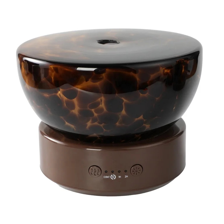 Better Homes & Gardens Artglass Bowl Ultrasonic Diffuser, Cool Mist, Dark Tortoise | Walmart (US)