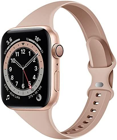 Acrbiutu Bands Compatible with Apple Watch 38mm 40mm 41mm 42mm 44mm 45mm, Slim Thin Narrow Replac... | Amazon (US)