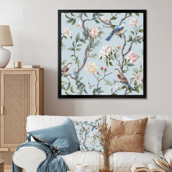 Minimalism Bird On Flowers VII On Canvas Print | Wayfair North America