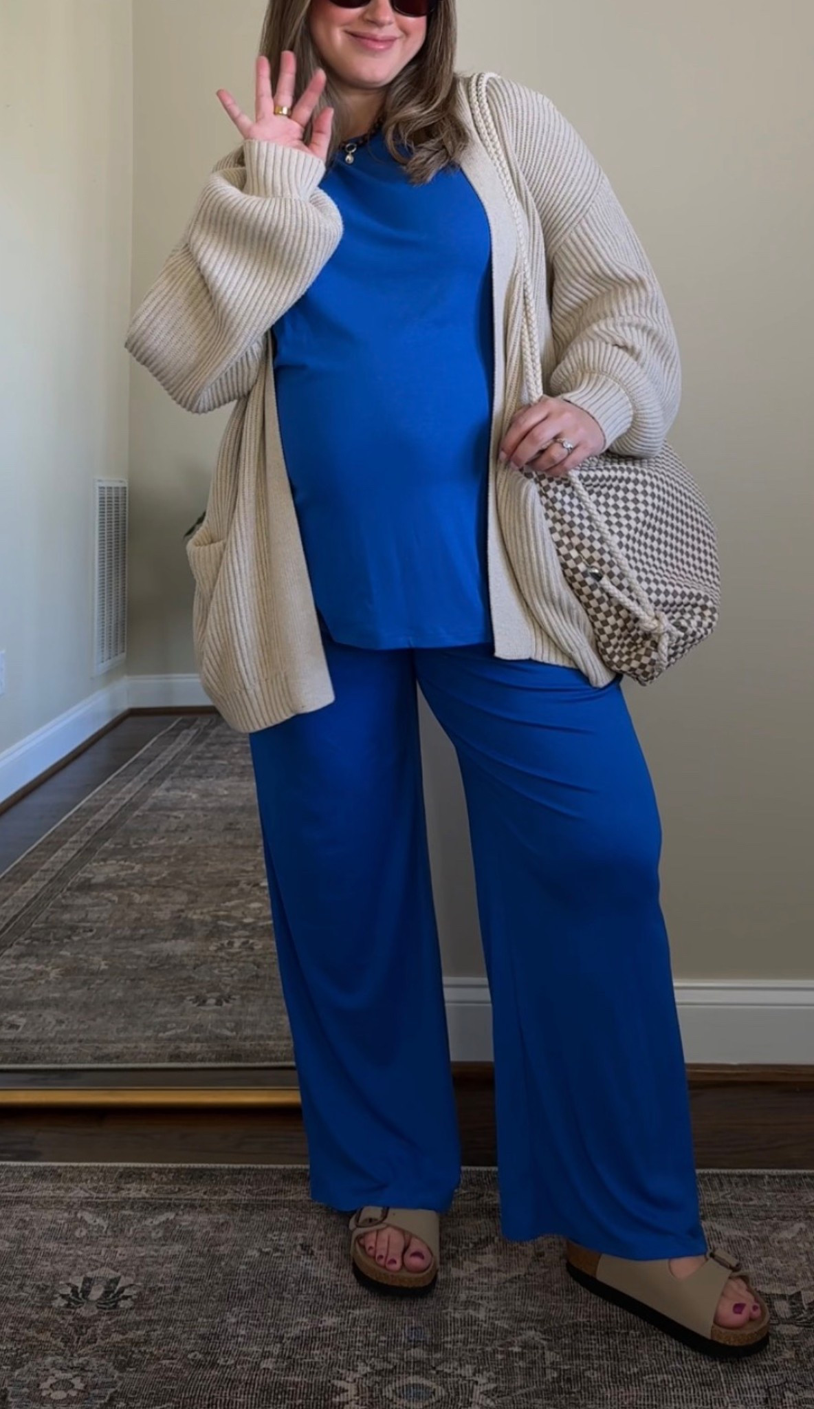 Bump friendly spring ootd 
Sweater - m
Set - L
Sandals - true to size 
Bag- linking similar ones 

#LTKBump #LTKmomlife #LTKootd