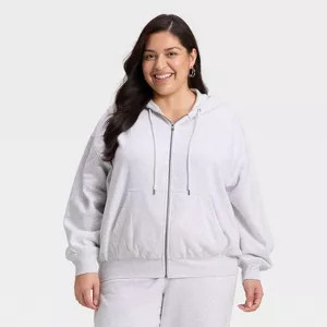 Women's Zip-Up Hoodie Sweatshirt - Universal Thread™ Light Heather Gray XXL | Target