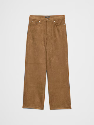 Straight High-Rise Vegan Suede Pant | Banana Republic Factory