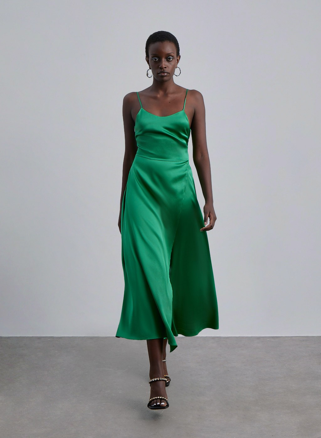 Silk Spaghetti Strap Dress With Tie Back | Silk Maison