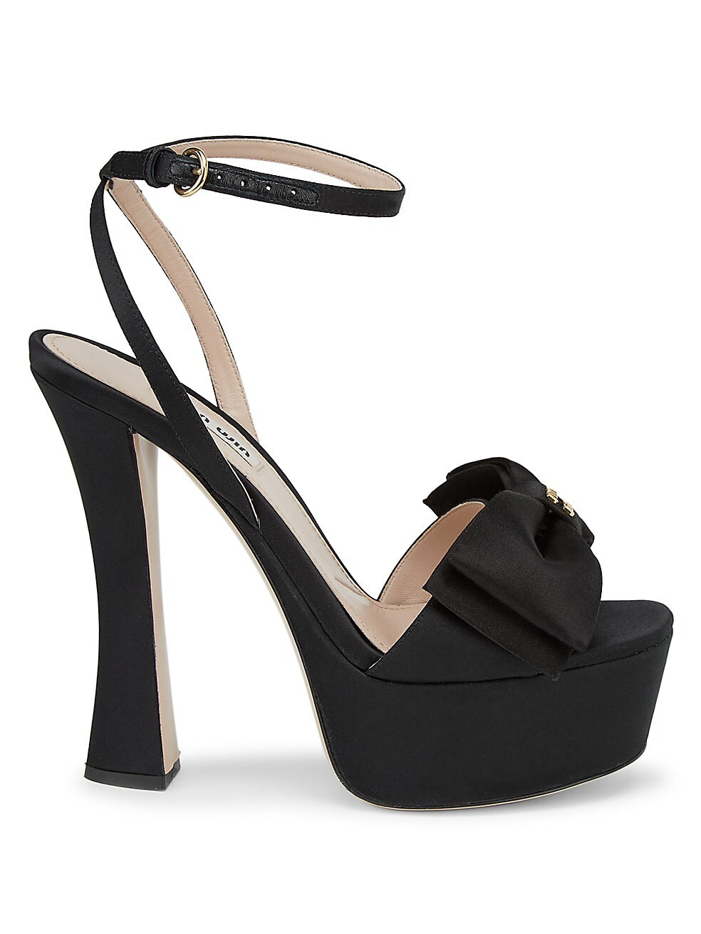 Miu Miu Satin Bow Platform Ankle-Strap Sandals | Saks Fifth Avenue