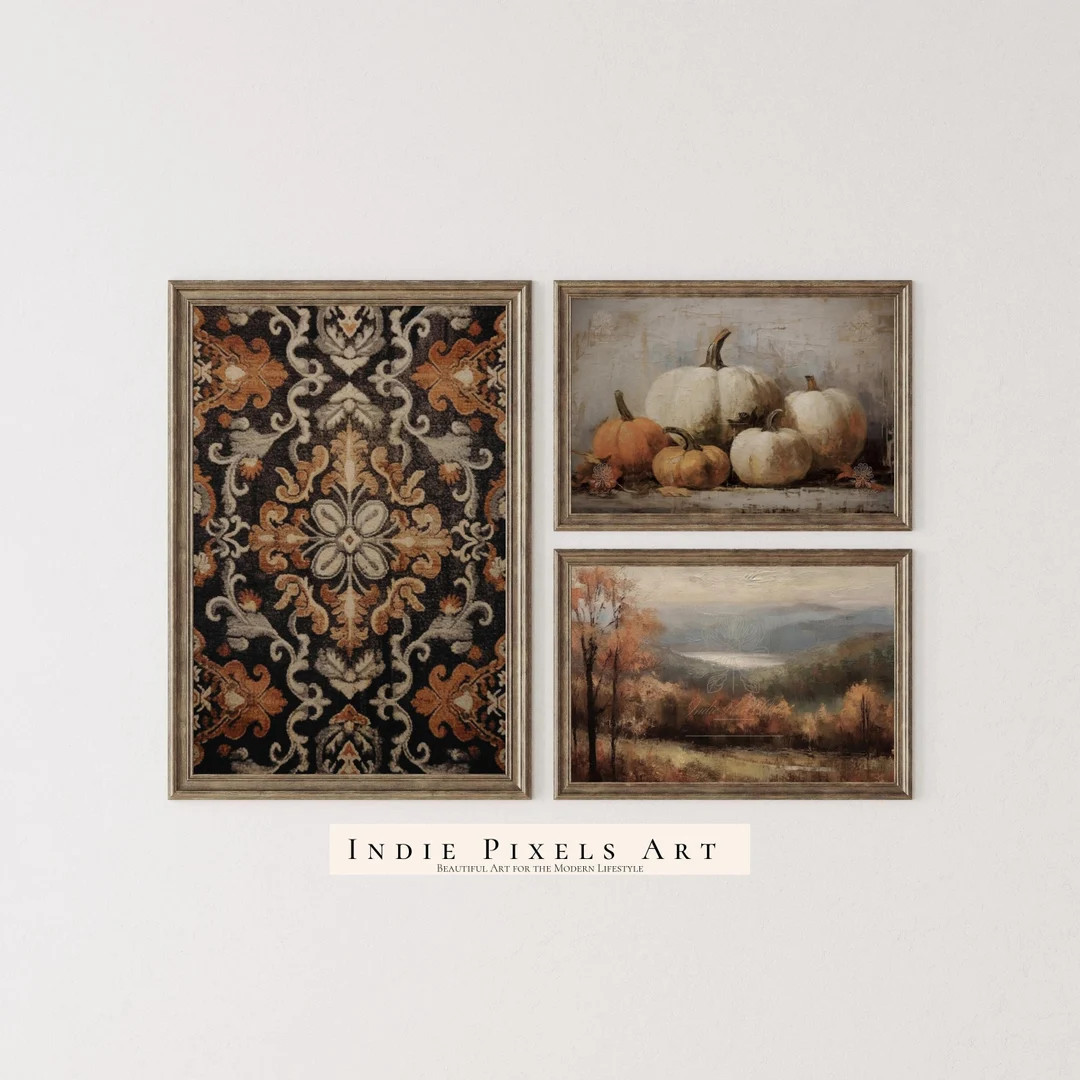 Gallery Wall SET Prints Fall Wall Decor Pumpkin Still Life - Etsy | Etsy (US)