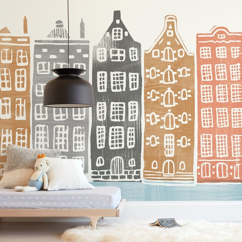 "On the Canal" - Kids Non-custom Wall Murals by Griffinbell Paper Co.. | Minted