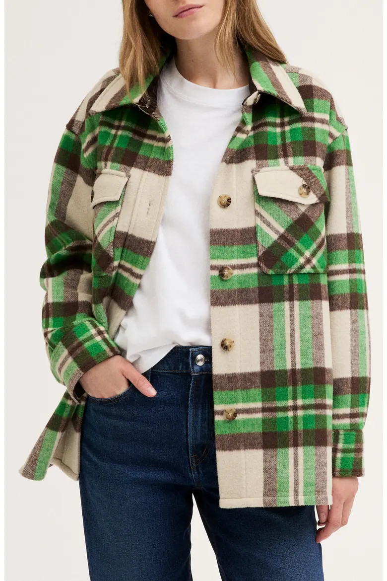 Madewell The Reissue Shirt Jacket in Green Plaid at Nordstrom, Size Large | Nordstrom