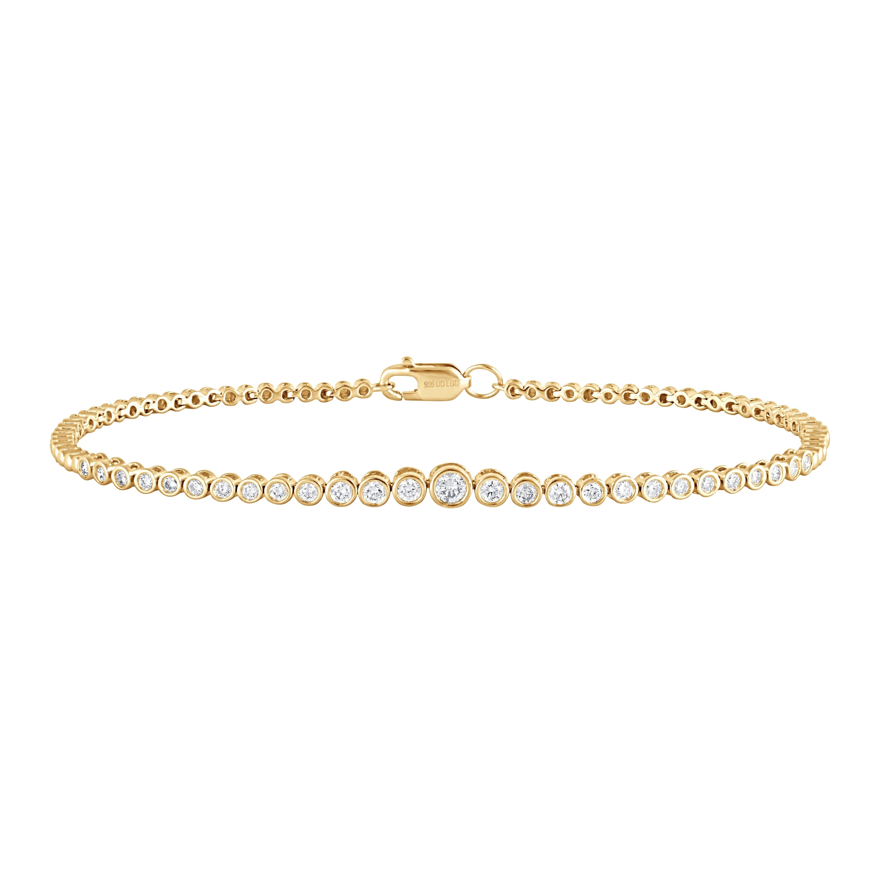 Unique Moments 1/2 Ct Bezel Set Round Lab Grown Diamond Chain Bracelet in Sterling Silver (H-I, S... | Walmart (US)