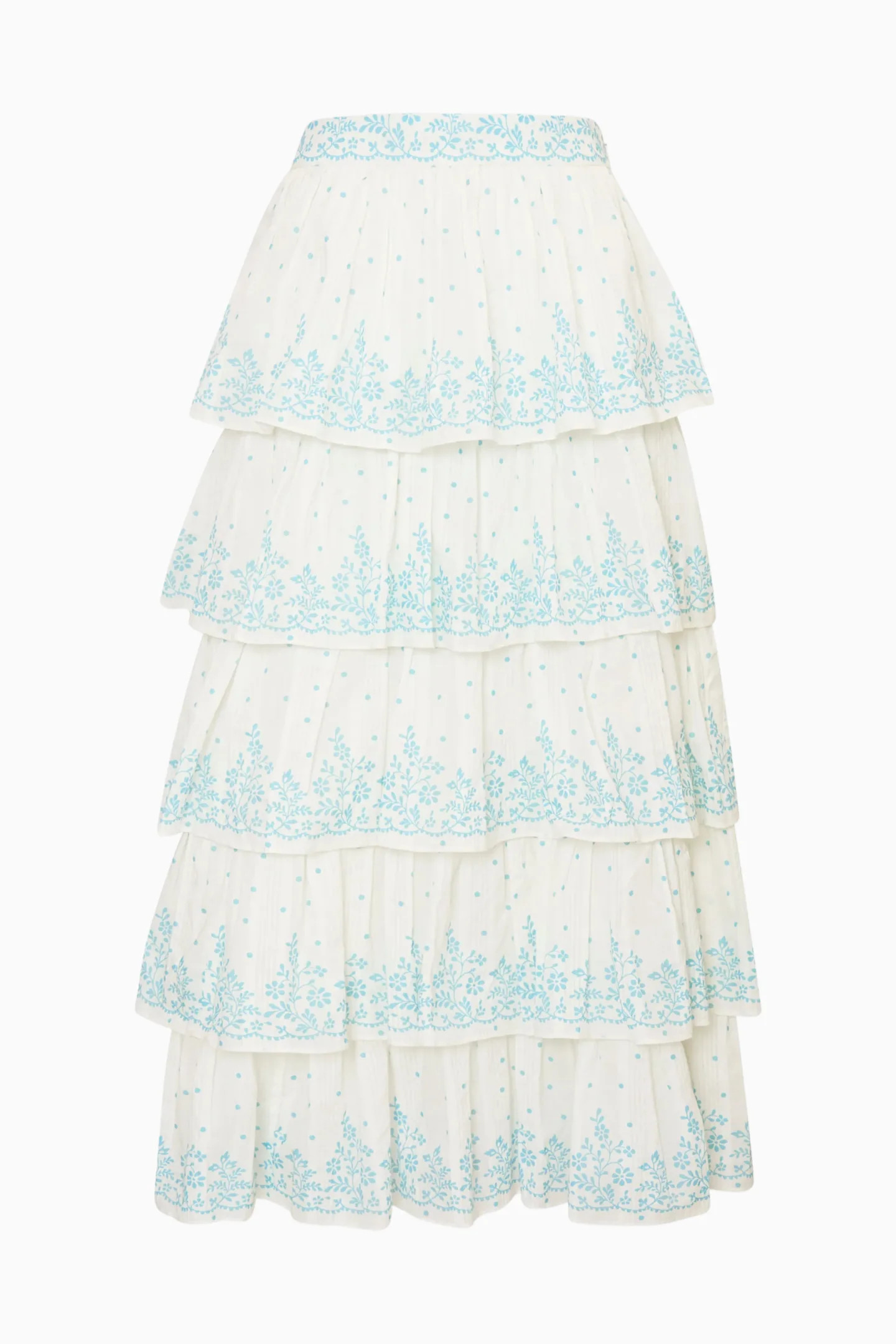 Re-Edition Julieta Cotton Tiered Maxi Skirt | LoveShackFancy