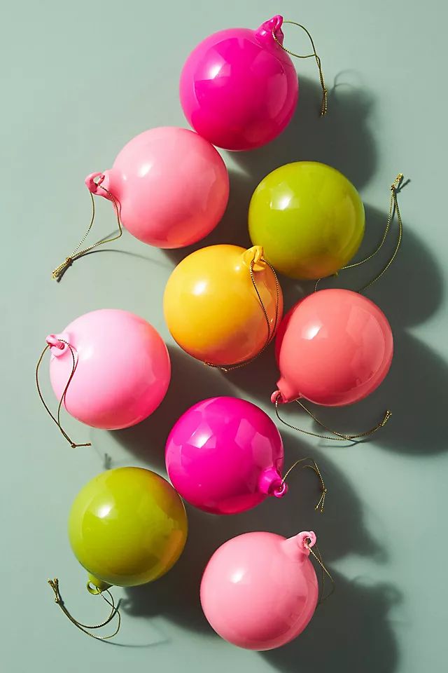 Gradient Bauble Ornaments, Set of 9 | Anthropologie (US)