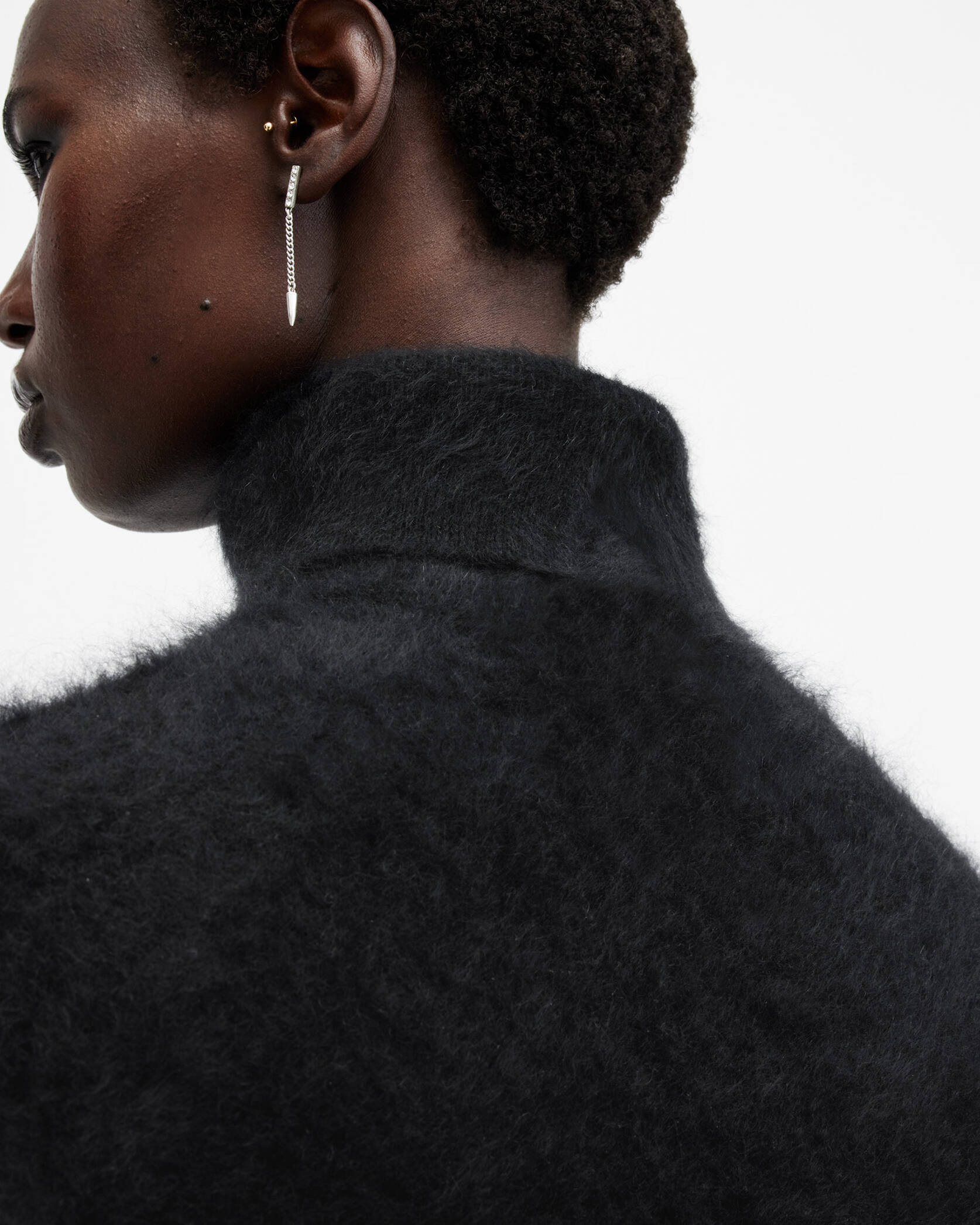 Rebel Brushed Cashmere Roll Neck Jumper | AllSaints UK