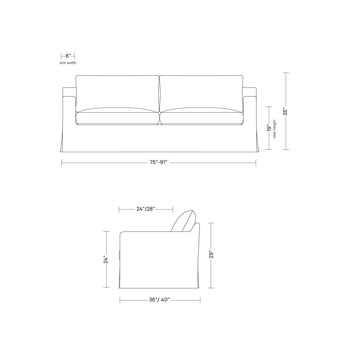 Sloan Slipcovered 2-Seat Sofa | Interior Define