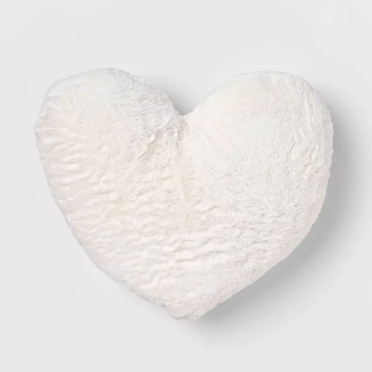 Faux Fur Heart Throw Pillow Cream - Pillowfort™ | Target