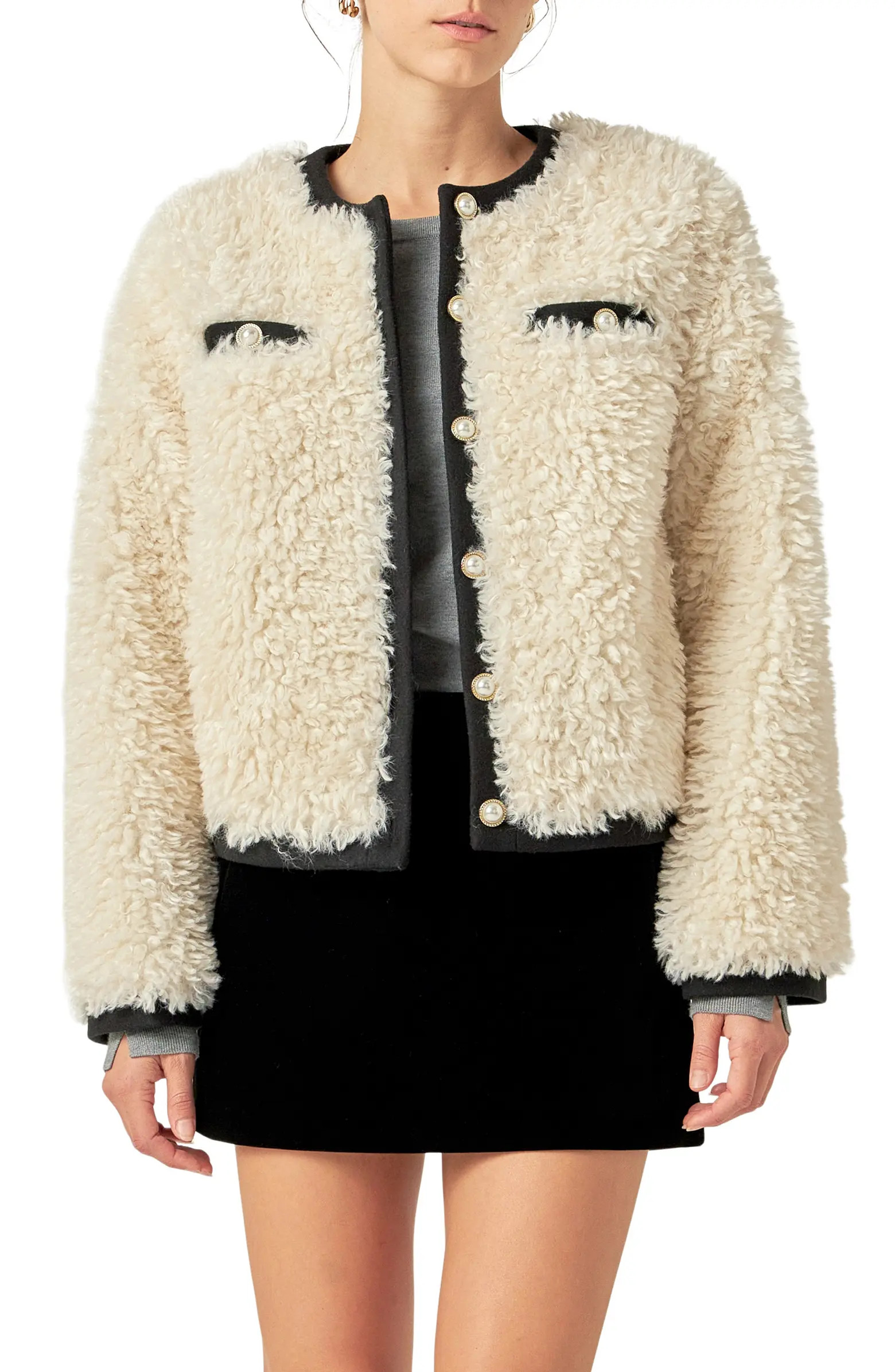 English Factory Faux Shearling Jacket | Nordstrom | Nordstrom